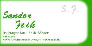 sandor feik business card